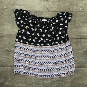 Girl’s Japna Kids Boho Ruffle Shirt Elephant 8